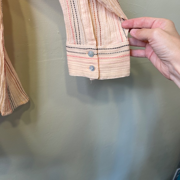 Chaser | Plus Size Shirting Button Down Embroidered Semi Sheer Lightweight Shirt - Picture 11 of 16